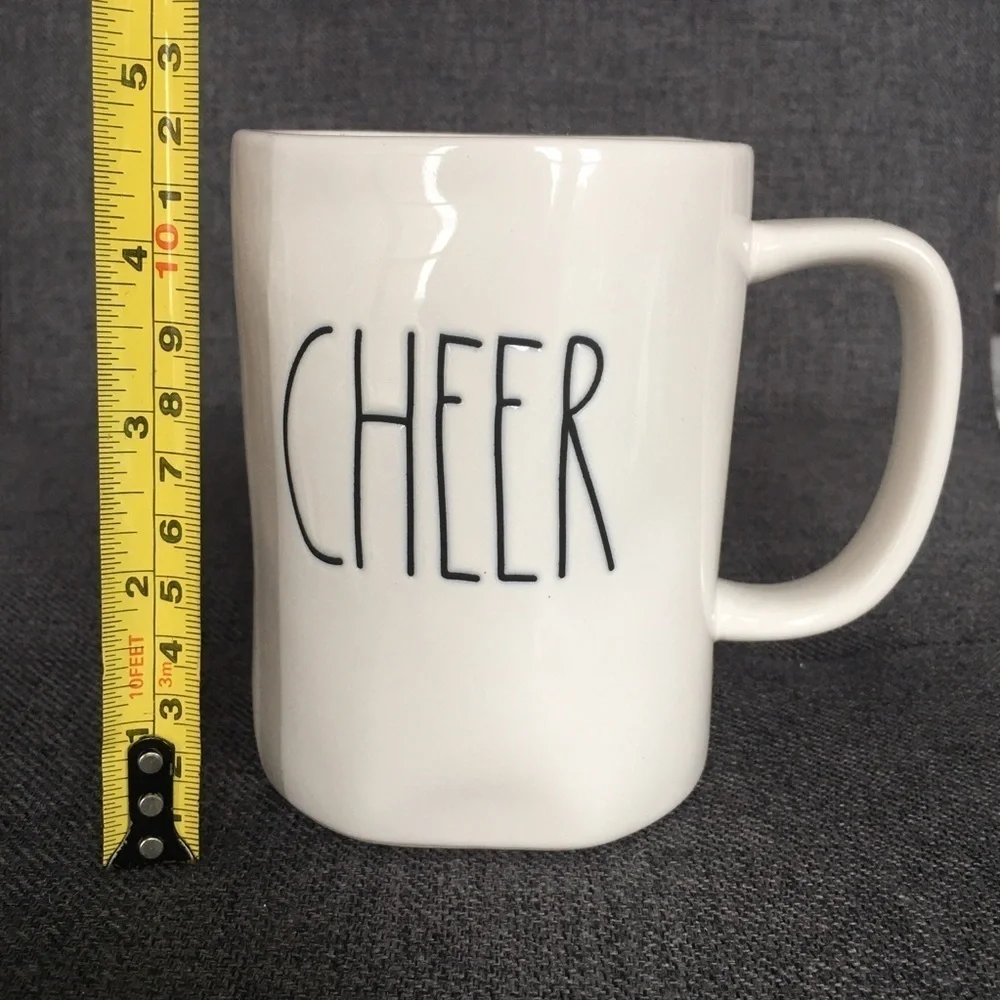 Rae Dunn “CHEER” Coffee Mug, Ivory, Black, 16 oz